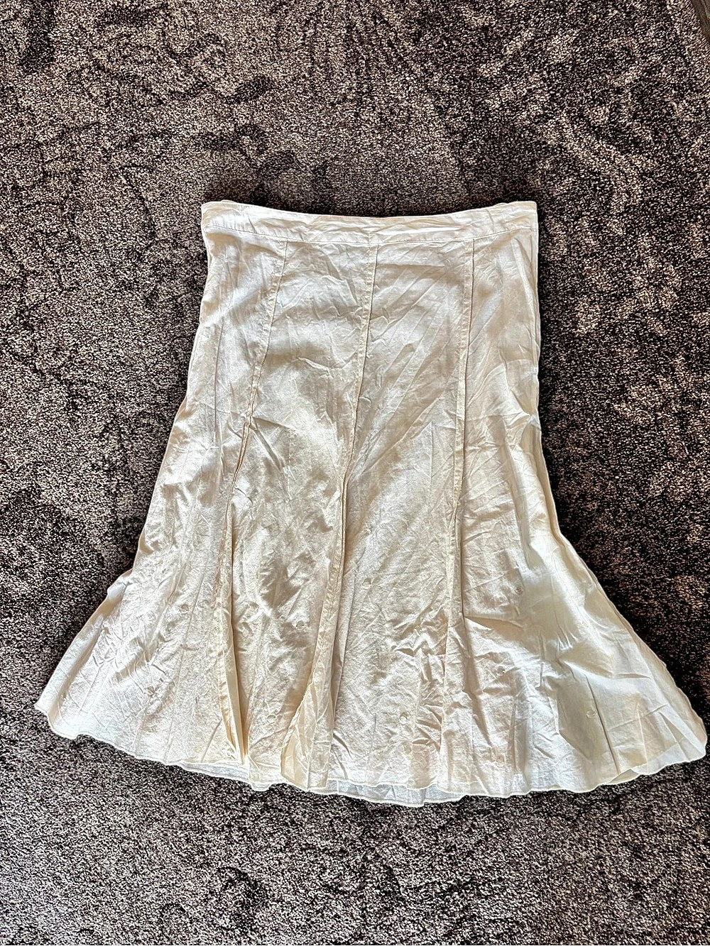Sequin Merona cream A-Line Maxi Skirt Size 12 Like New
